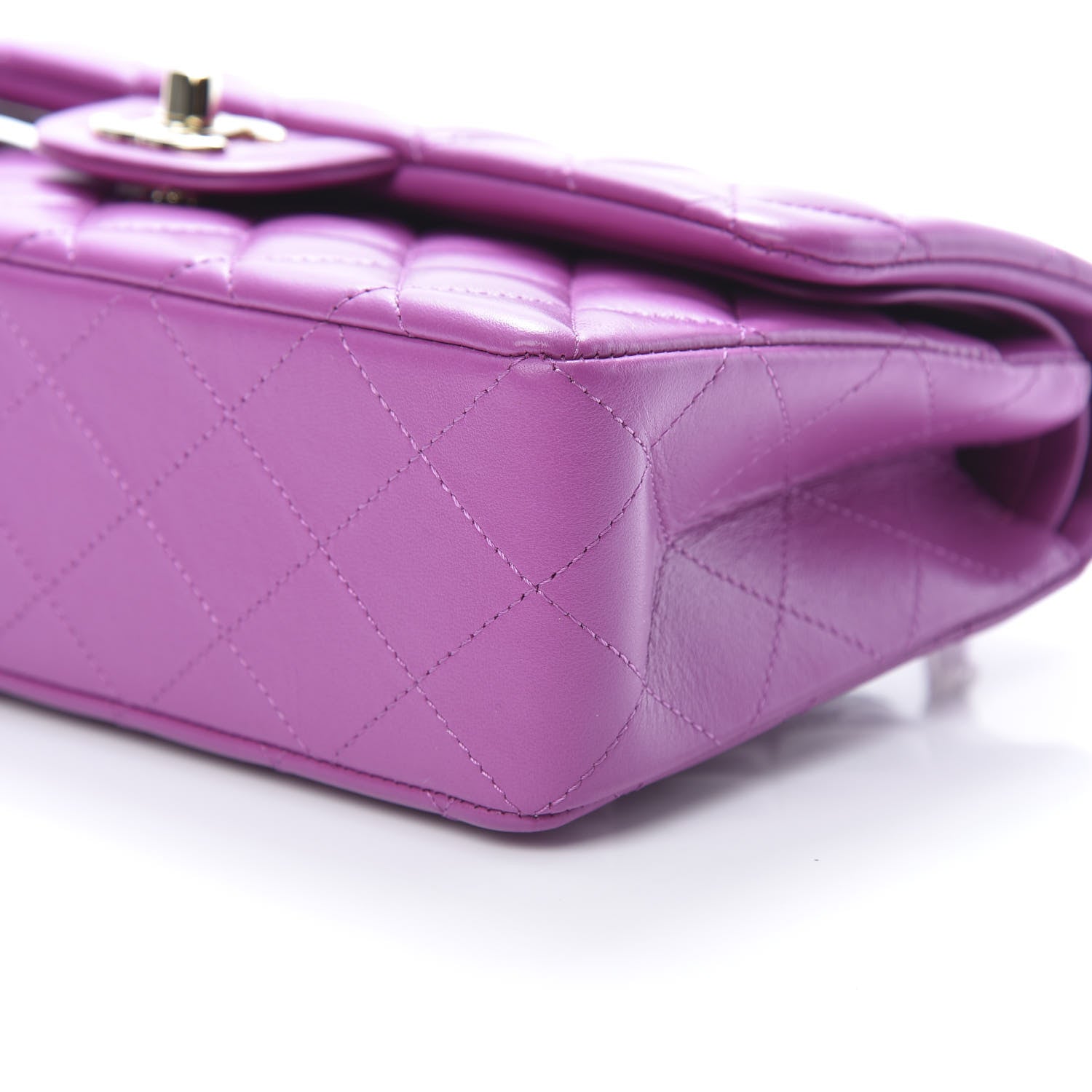 Chanel Lambskin Quilted Small Double Flap Purple 10 of 11