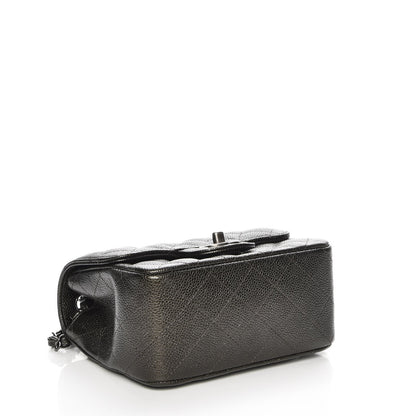 Chanel Metallic Caviar Quilted Mini Square Flap Dark Charcoal 4 of 8