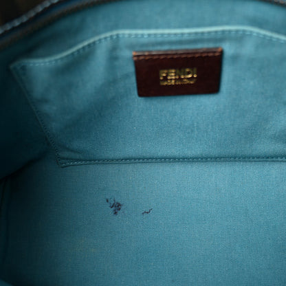 Fendi Zucca Spalmati Vitello FF Mini Roll Tote Tobacco Pavone 13 of 13