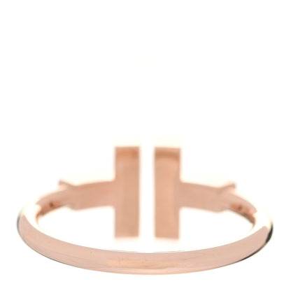 Tiffany 18K Rose Gold Diamond Mother of Pearl T Wire Ring 57 8 3 of 5