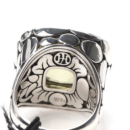 John Hardy Sterling Silver Citrine Large Batu Kali Square Ring 54 7 6 of 6