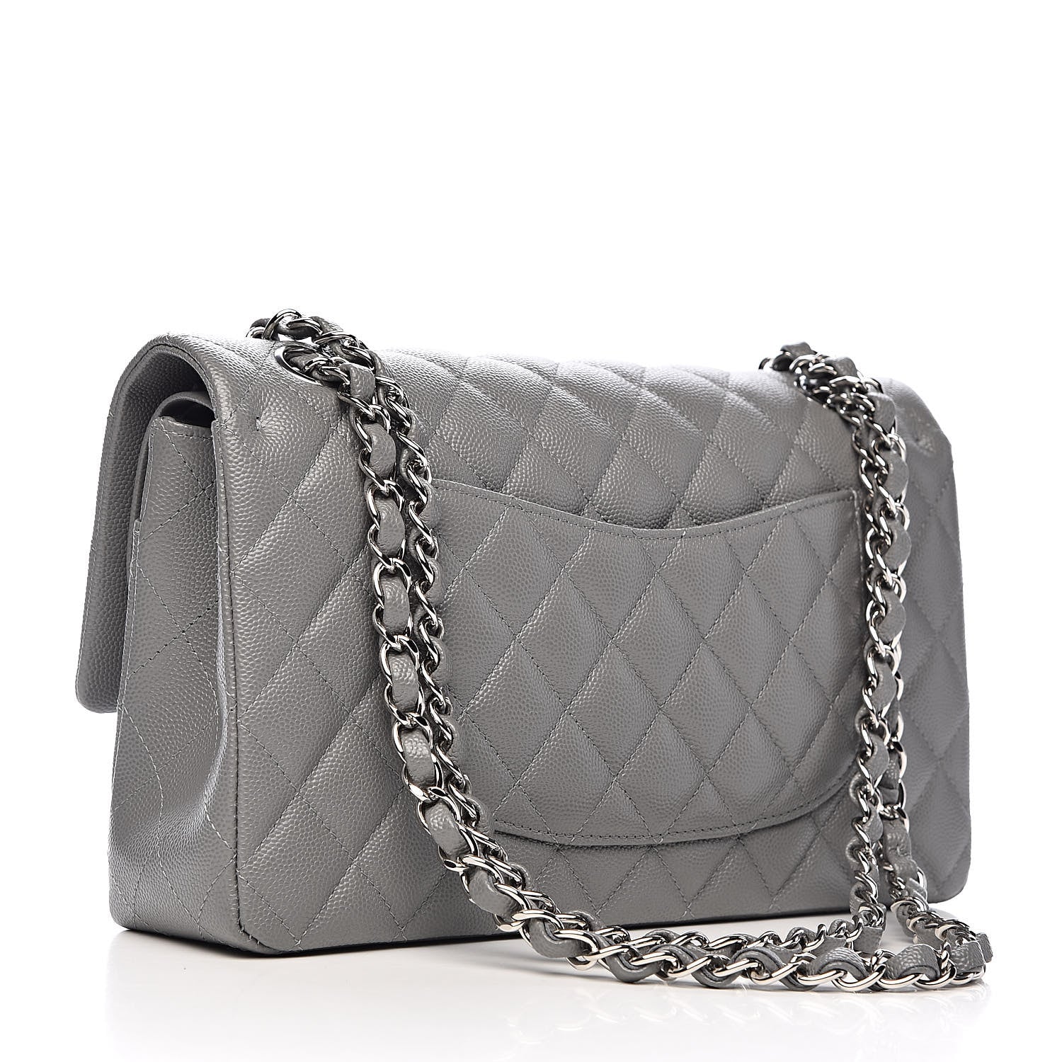 Chanel Caviar Quilted Medium Double Flap Grey 3 of 11
