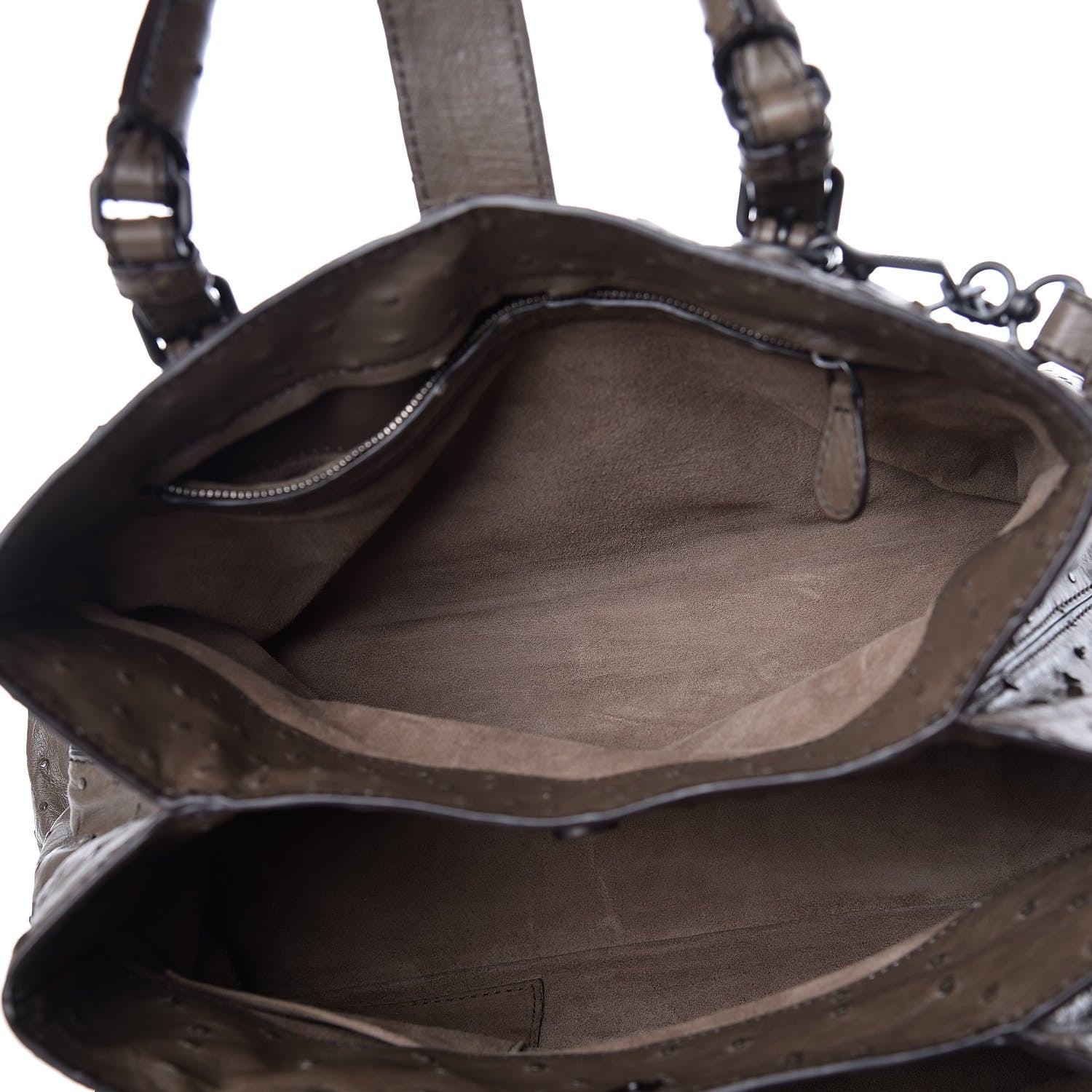Bottega Veneta Ostrich Small Roma Tote Brown 5 of 17