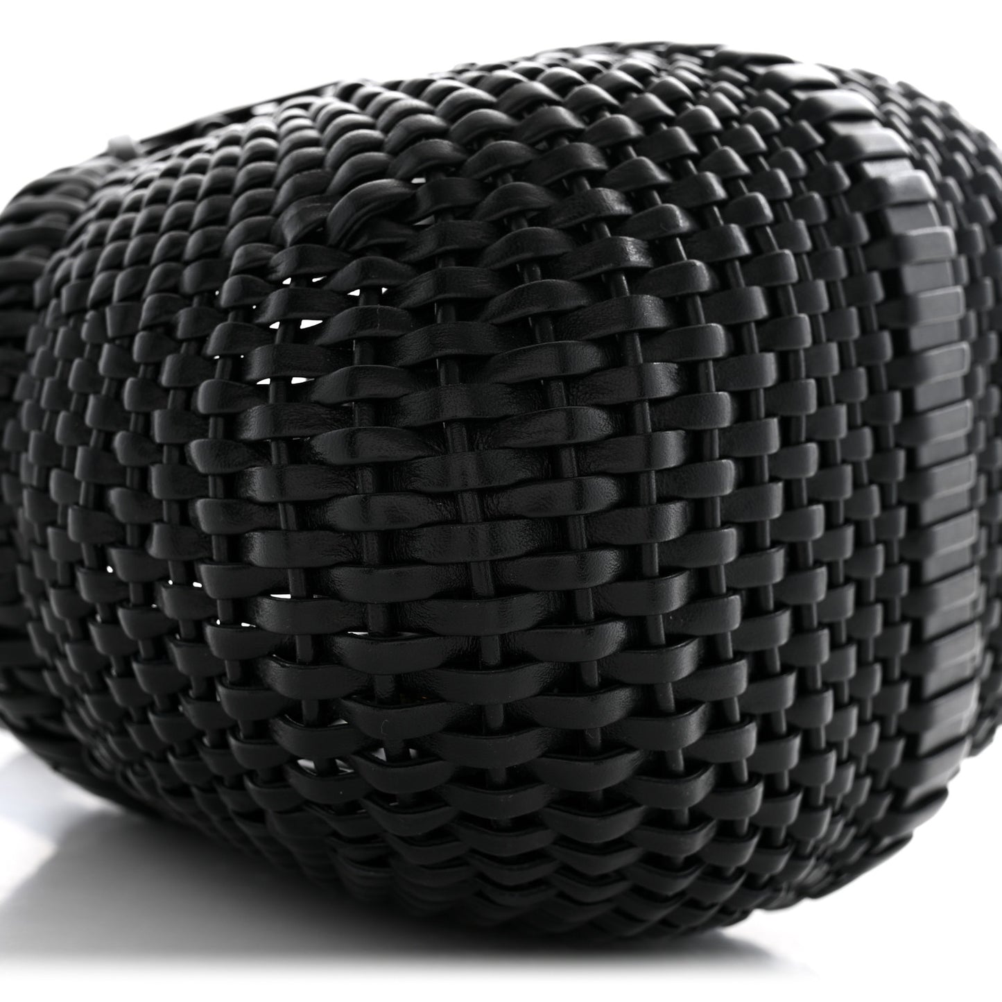 Calfskin Woven Mini Diamond Basket Bag Black