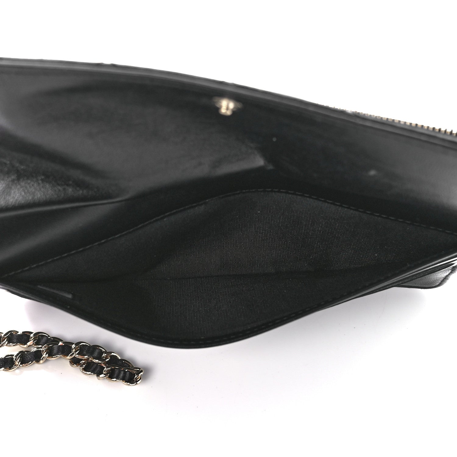 Chanel Lambskin Quilted All About Chanel Charm Wristlet Wallet Black 7 of 13