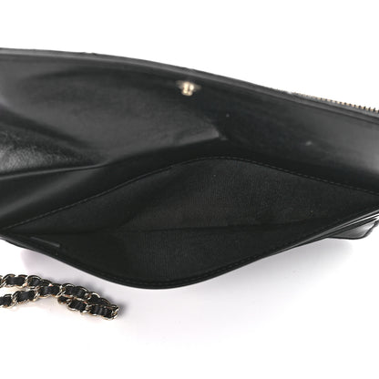 Chanel Lambskin Quilted All About Chanel Charm Wristlet Wallet Black 7 of 13