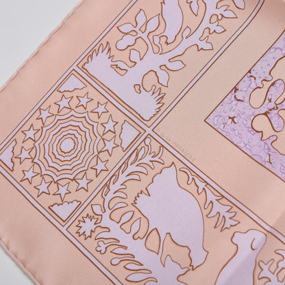Hermes Silk Early America Scarf 90 Rose Pale Blue Jean Glycine 4 of 7