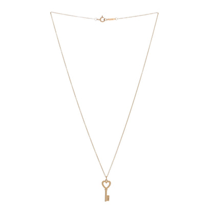 Tiffany Yellow Gold Mini Heart Key Pendant Necklace 3 of 5