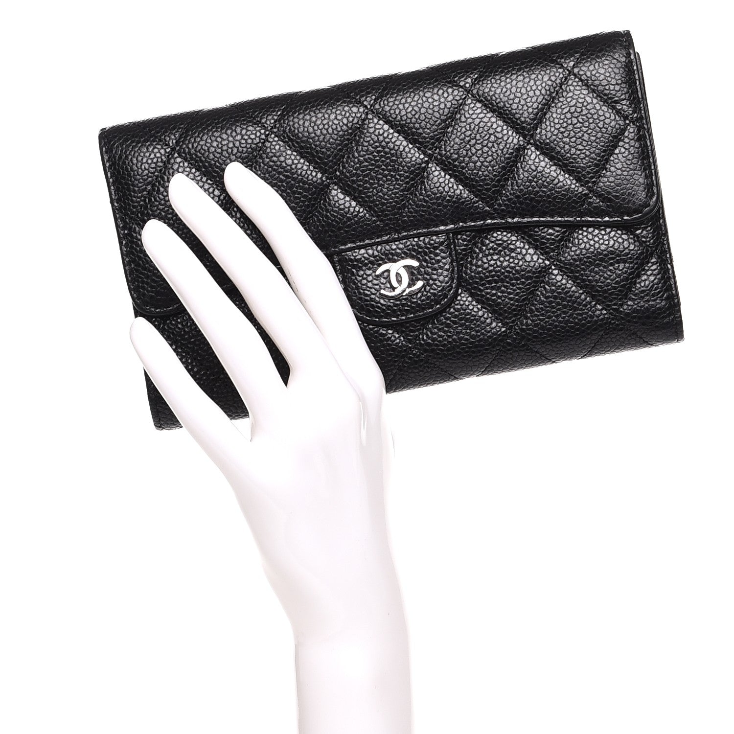 Chanel Caviar Quilted Large Flap Wallet Black 2 of 9