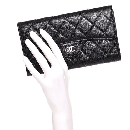 Chanel Caviar Quilted Large Flap Wallet Black 2 of 9