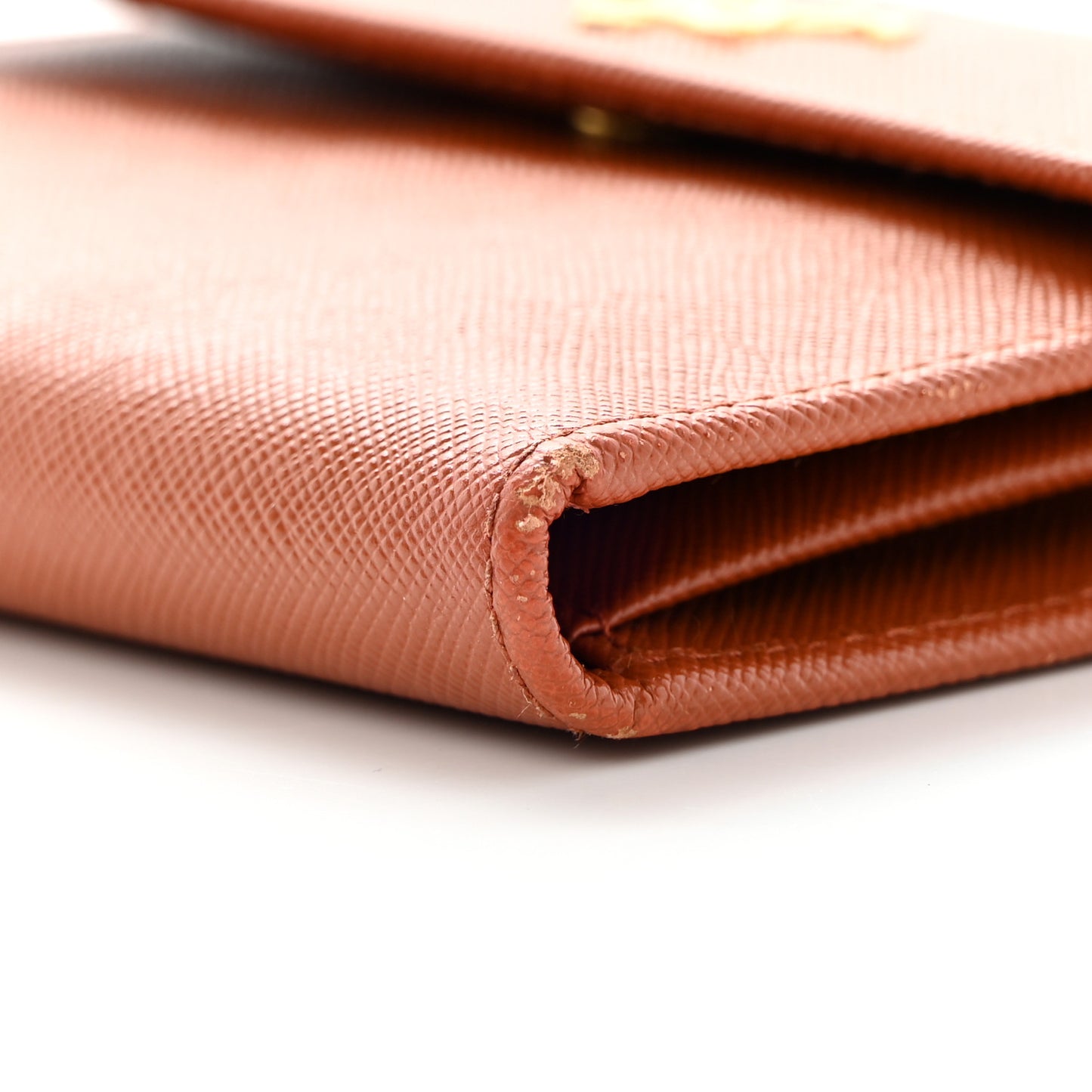Saffiano Metal Flap Wallet Rame