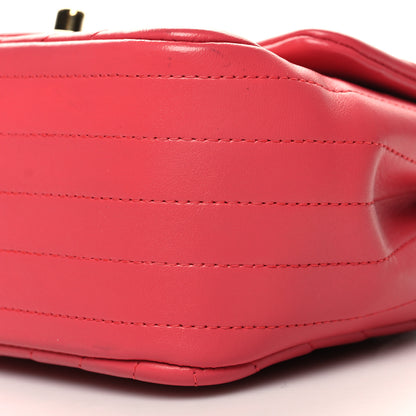 Chanel Lambskin Chevron Quilted Mini Square Flap Pink 10 of 10