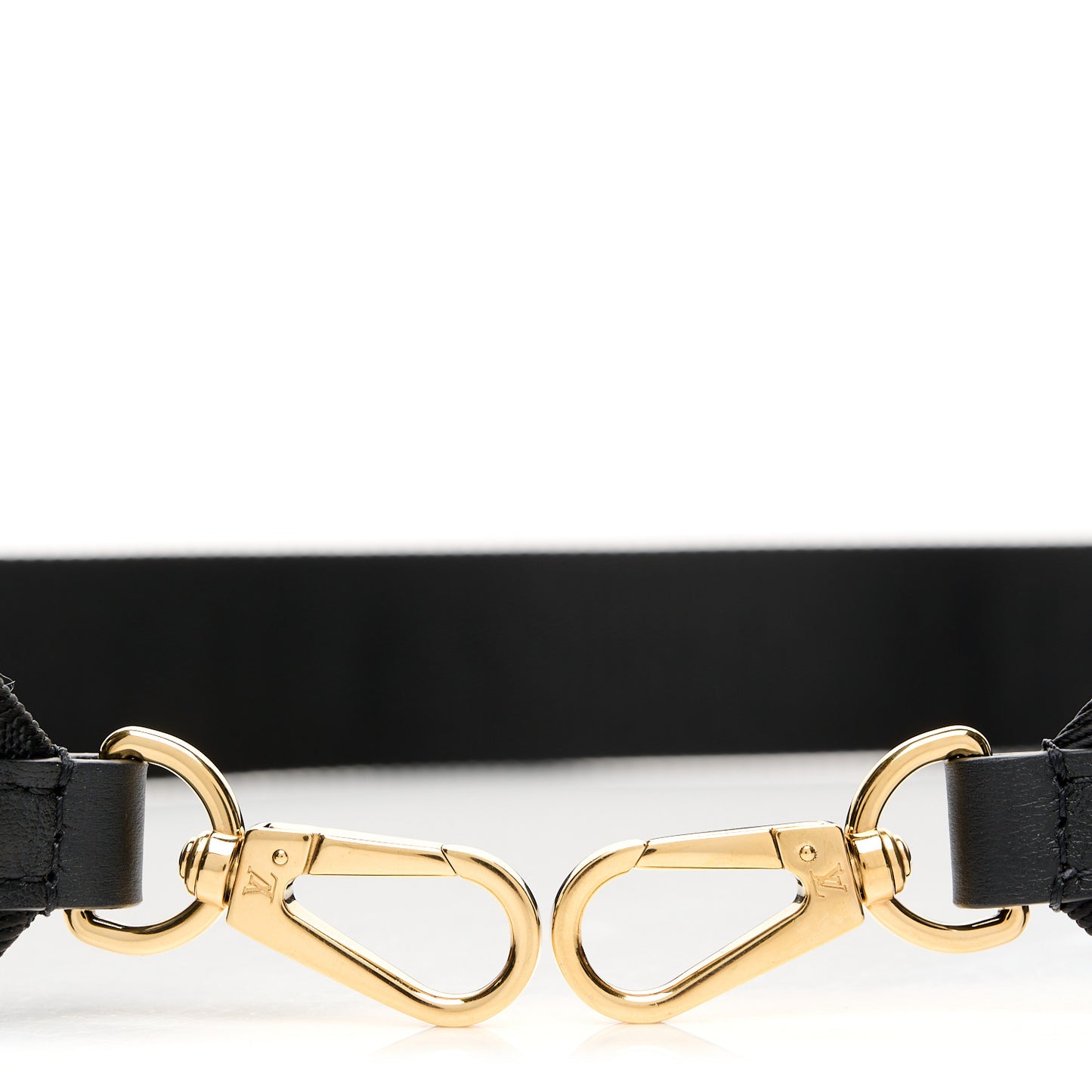 Nylon Calfskin Bubblegram Wallet Strap Black