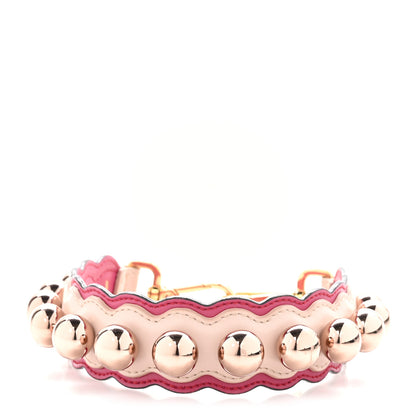 Fendi Vitello Liberty Pearl Bi-Color Scalloped Mini Strap You Camelia Black Cherry 1 of 4