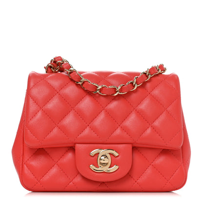 Chanel Lambskin Quilted Mini Square Flap Orange 1 of 10