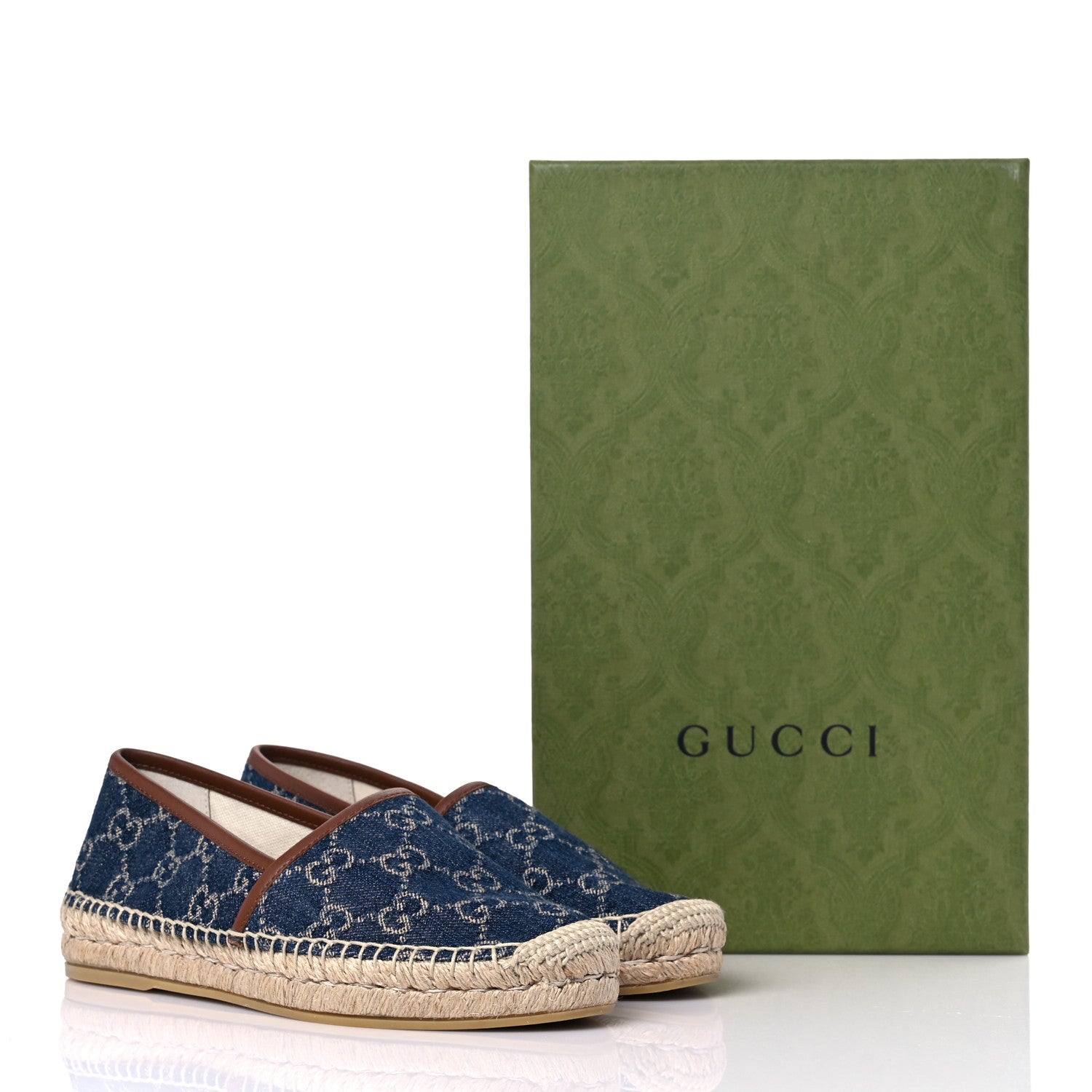 Gucci Denim GG Monogram Espadrilles 35 Blue Tea Cuir 12 of 12