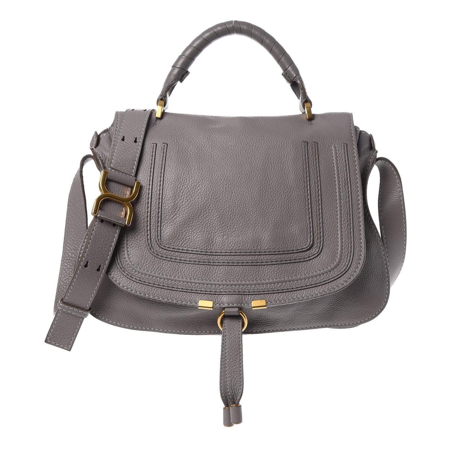 Chloe Calfskin Medium Marcie Top Handle Bag Cashmere Grey 1 of 13
