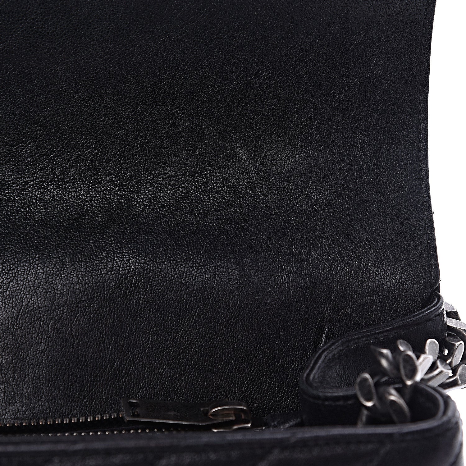 Saint Laurent Sheepskin Matelasse Chevron Monogram Medium College Bag Black 9 of 15