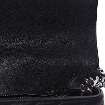 Saint Laurent Sheepskin Matelasse Chevron Monogram Medium College Bag Black 9 of 15