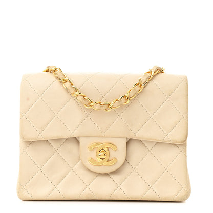 Chanel Lambskin Quilted Mini Square Flap Beige 1 of 14