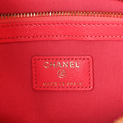 Chanel Lambskin Quilted Medium Cosmetic Case Dark Pink 6 of 10