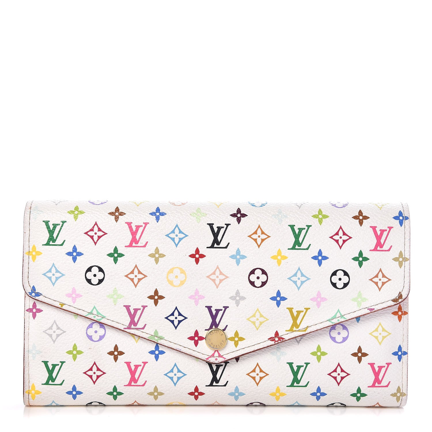Louis Vuitton Monogram Multicolor Sarah Wallet NM White Litchi 1 of 10