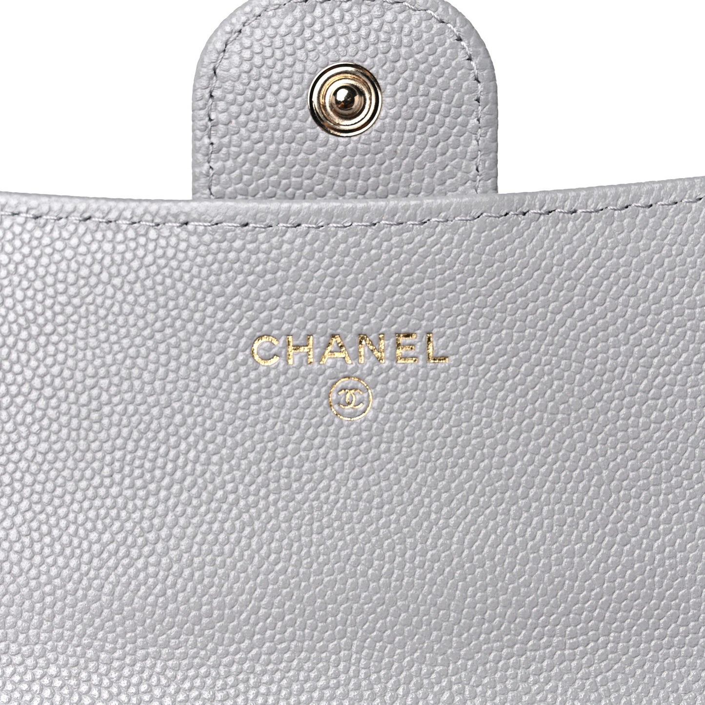 Caviar Quilted Large Flap Wallet Grey