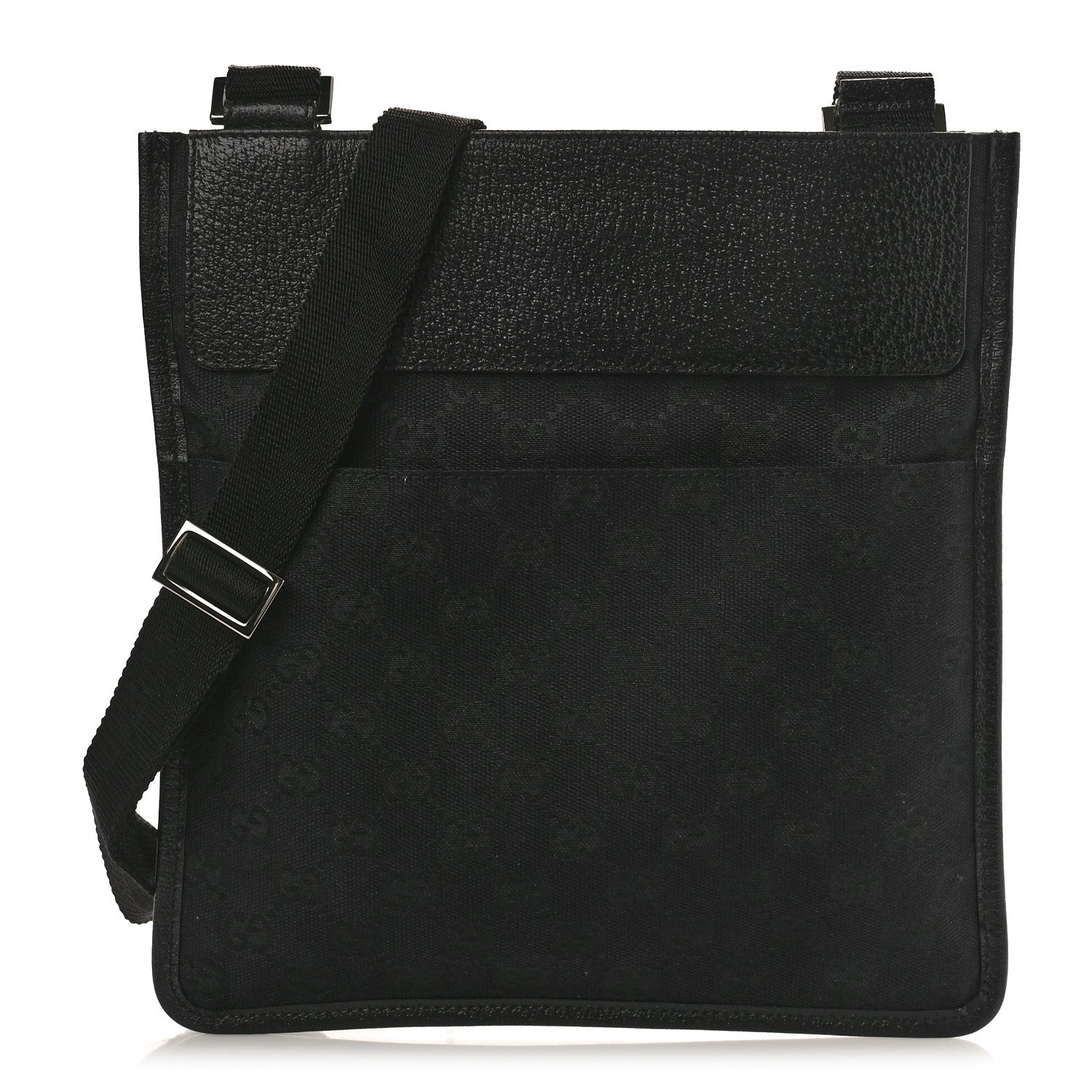 Gucci GG Monogram Messenger Crossbody Bag Black 1 of 9