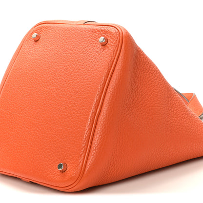 Hermes Taurillon Clemence Picotin Lock 22 MM Orange 10 of 10