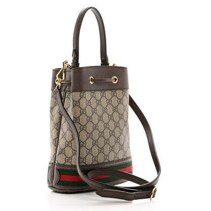Gucci GG Supreme Monogram Web Small Ophidia Bucket Bag Brown 3 of 10