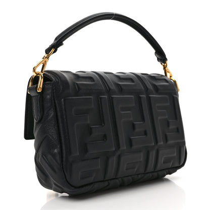 Fendi Nappa FF 1974 Embossed Mini Baguette Black 3 of 10