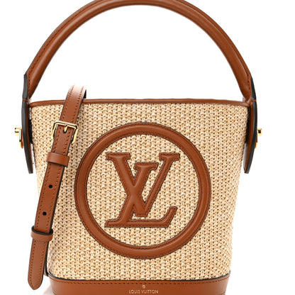 Louis Vuitton Kitted Raffia Petit Bucket Caramel 7 of 9