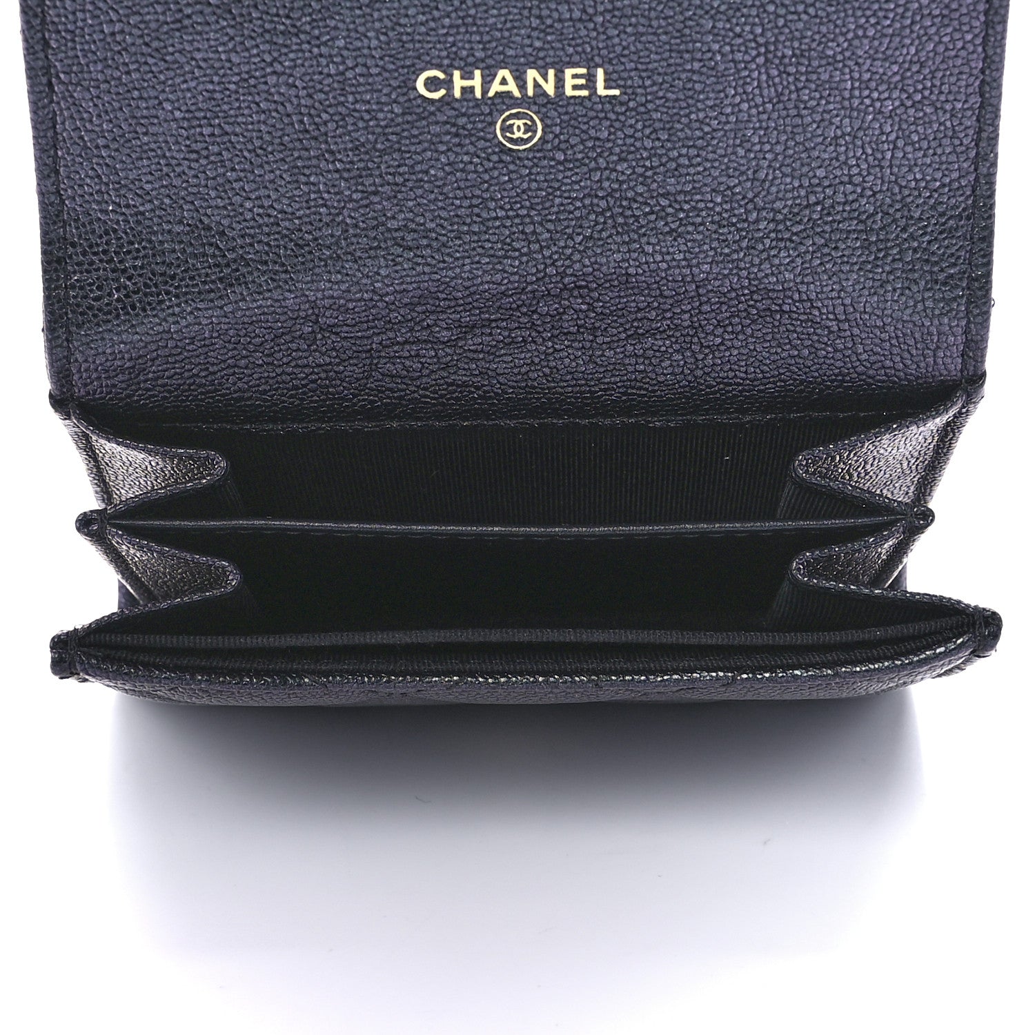 Chanel Iridescent Caviar Quilted Flap Card Holder Wallet Black 4 of 10