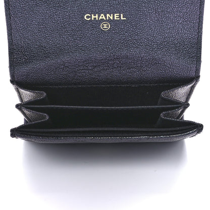 Chanel Iridescent Caviar Quilted Flap Card Holder Wallet Black 4 of 10