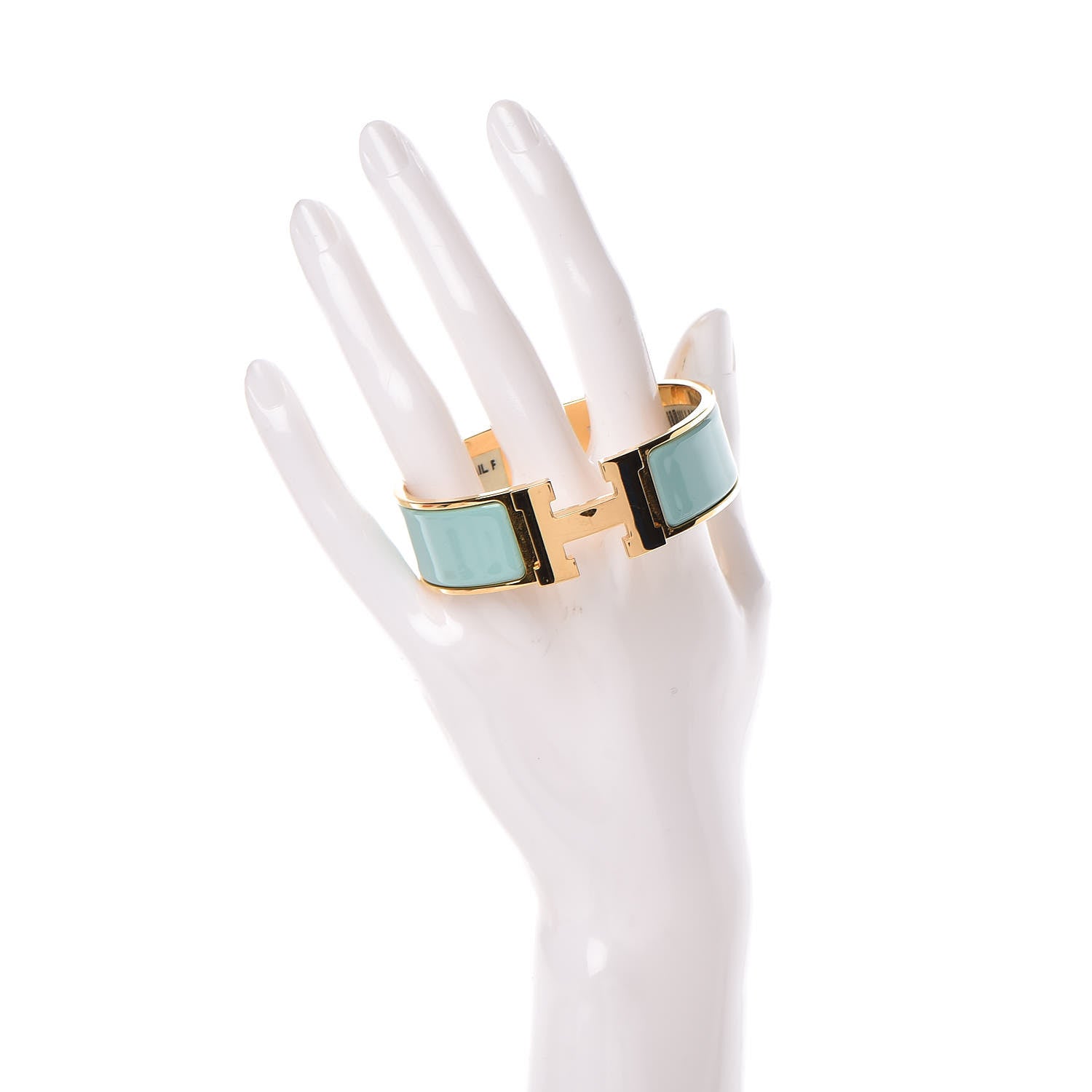 Hermes Enamel Wide Clic Clac H Bracelet GM Lagon 2 of 8