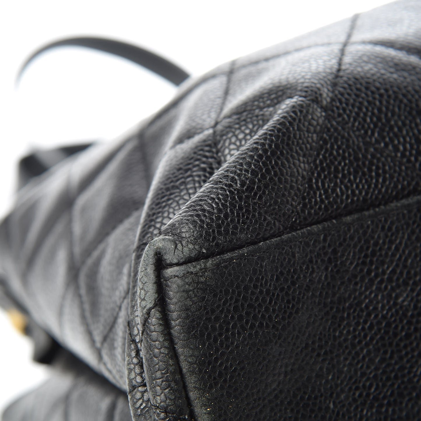 Caviar Quilted Flap Shoulder Bag Black