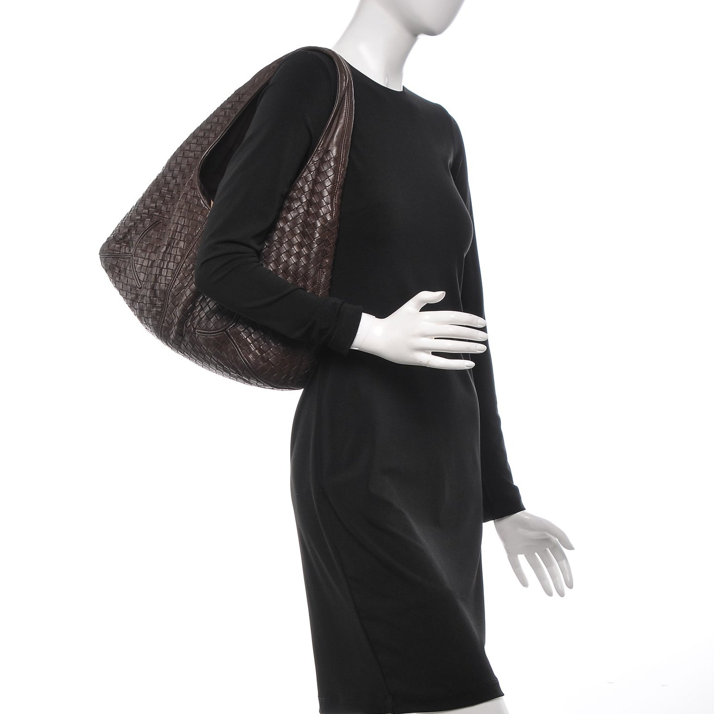 Nappa Intrecciato Ball Hobo Ebano