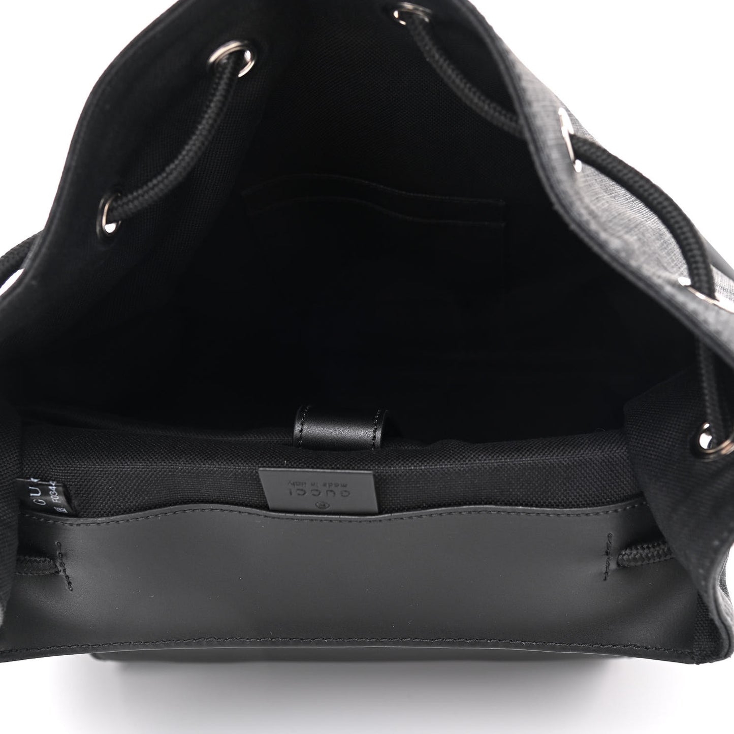 Soft GG Supreme Monogram Appia Calfskin Web Double Buckle Backpack Black