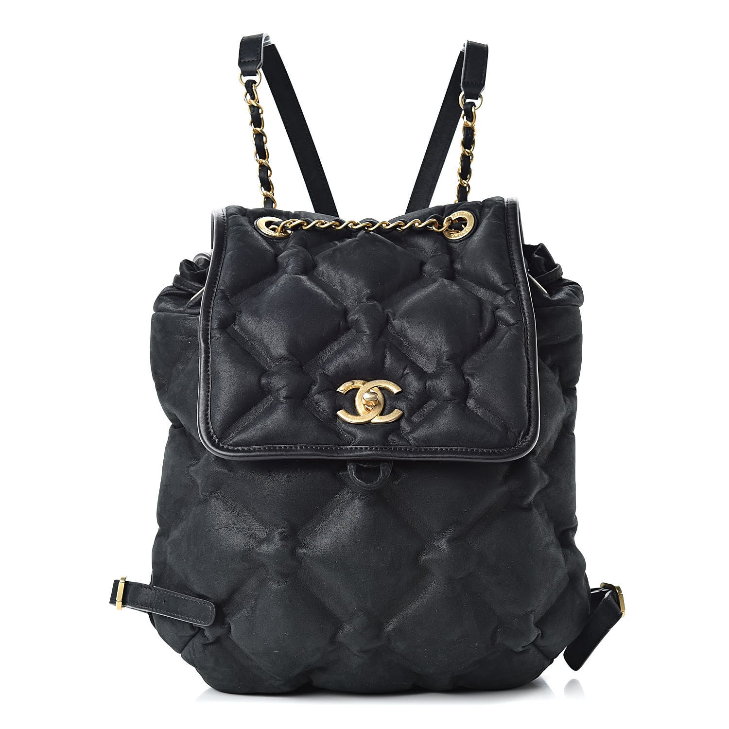 Chanel Iridescent Calfskin Quilted Chesterfield Backpack Black 3 of 12