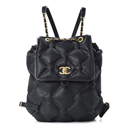 Chanel Iridescent Calfskin Quilted Chesterfield Backpack Black 3 of 12