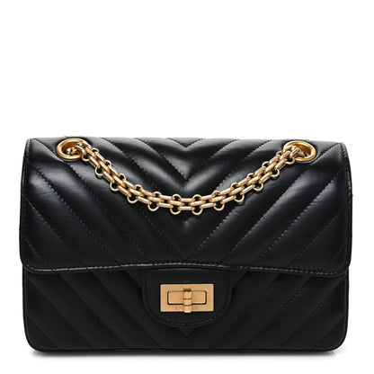 Chanel Aged Calfskin Chevron Quilted 2.55 Reissue Mini Flap Black 1 of 10