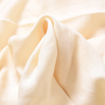 Chanel Cashmere Silk Fringe Scarf Off White 3 of 4