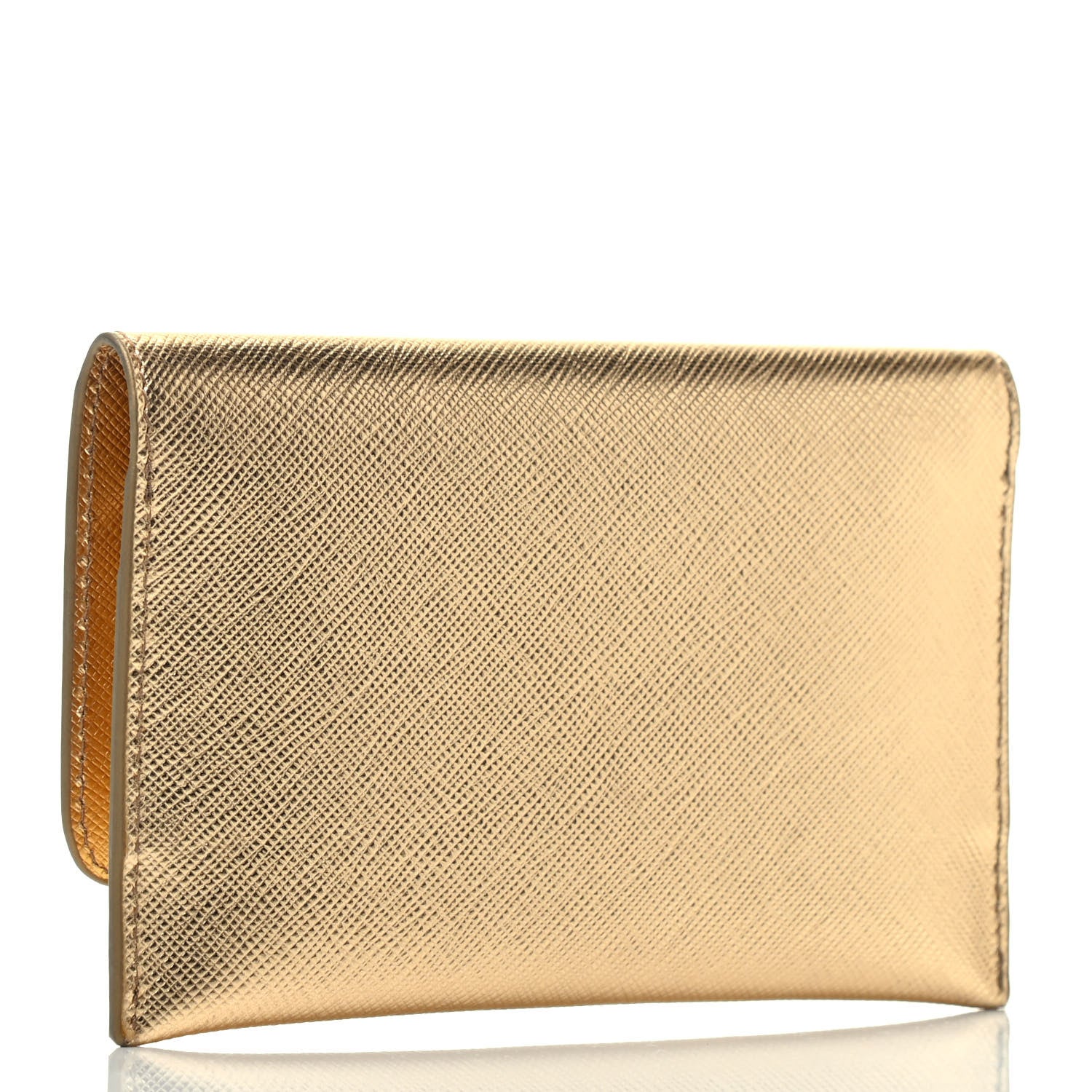 Prada Metallic Saffiano Card Holder Platino 2 of 3