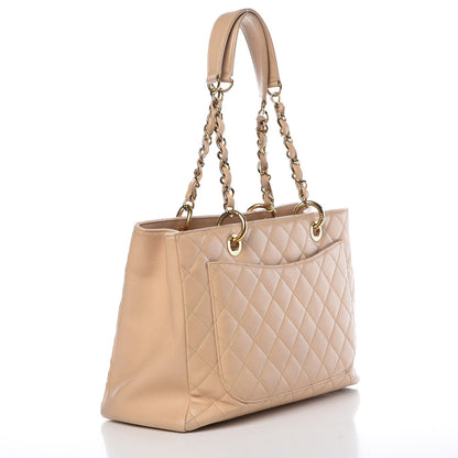 Chanel Caviar Quilted Grand Shopping Tote GST Beige Clair 3 of 15