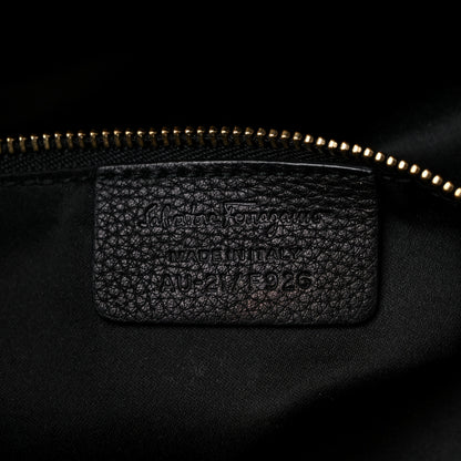 Salvatore Ferragamo Grained Calfskin Bitter Pocket Tote Black 7 of 15