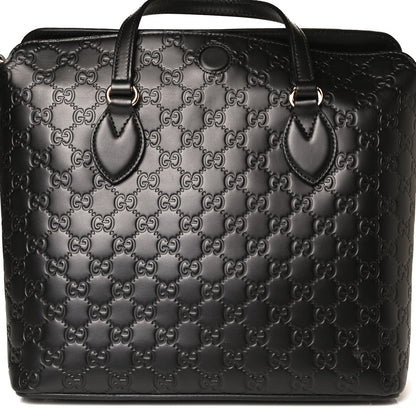 Gucci Guccissima Linea A Foldover Tote Black 6 of 12
