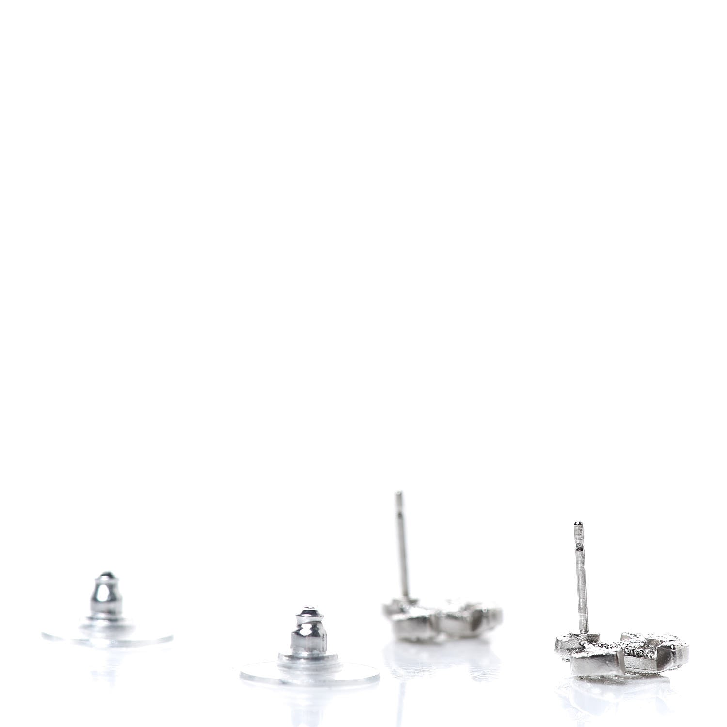 Chanel Crystal Mini Timeless CC Earrings Silver 3 of 5