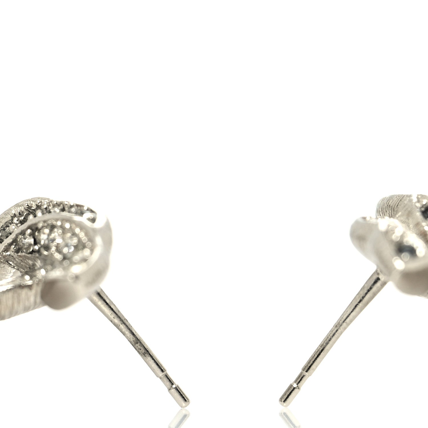 Chanel Crystal CC Twisted Earrings Silver 3 of 4