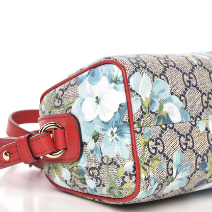 Gucci GG Supreme Monogram Blooms Mini Boston Navy Blue Hibiscus 8 of 10