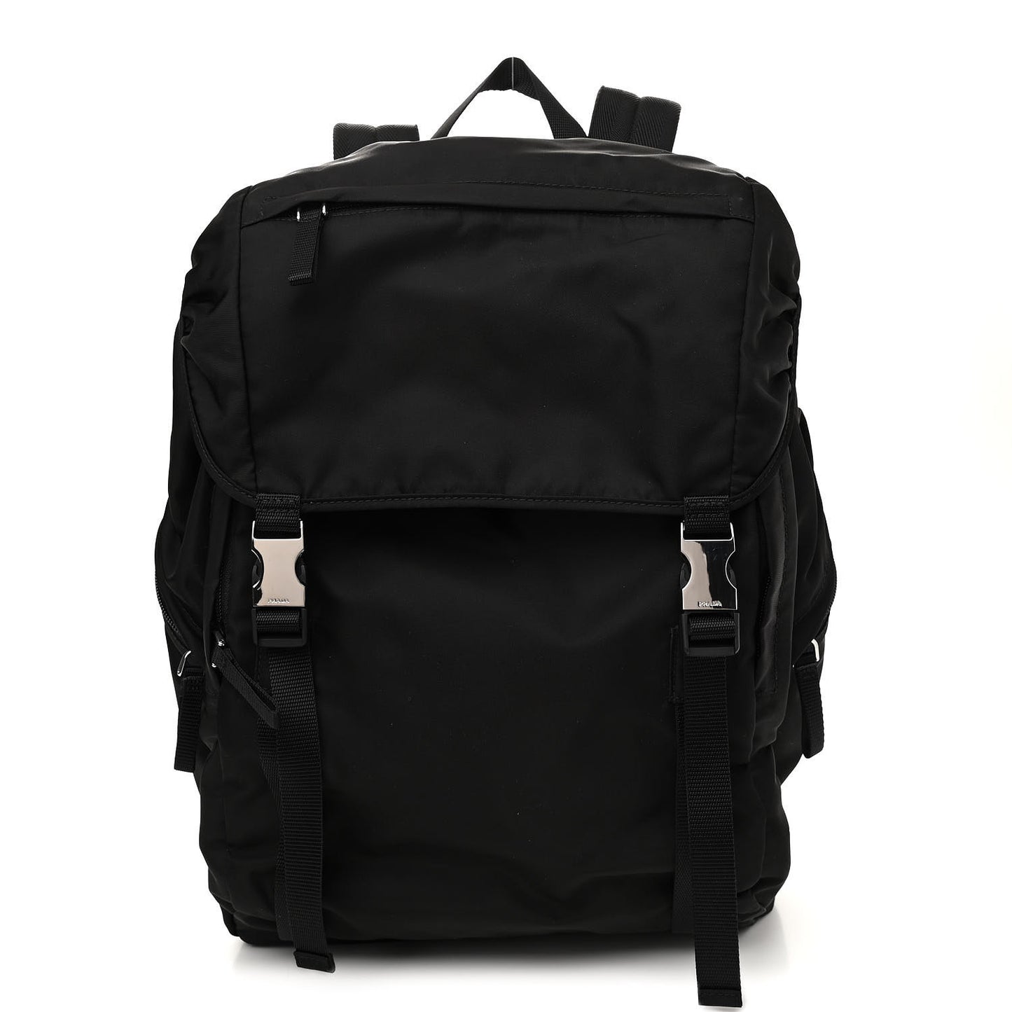 Tessuto Nylon Montagna Double Buckle Backpack Black